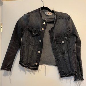 Amo Black Denim Jacket, Short Fit, Size Small